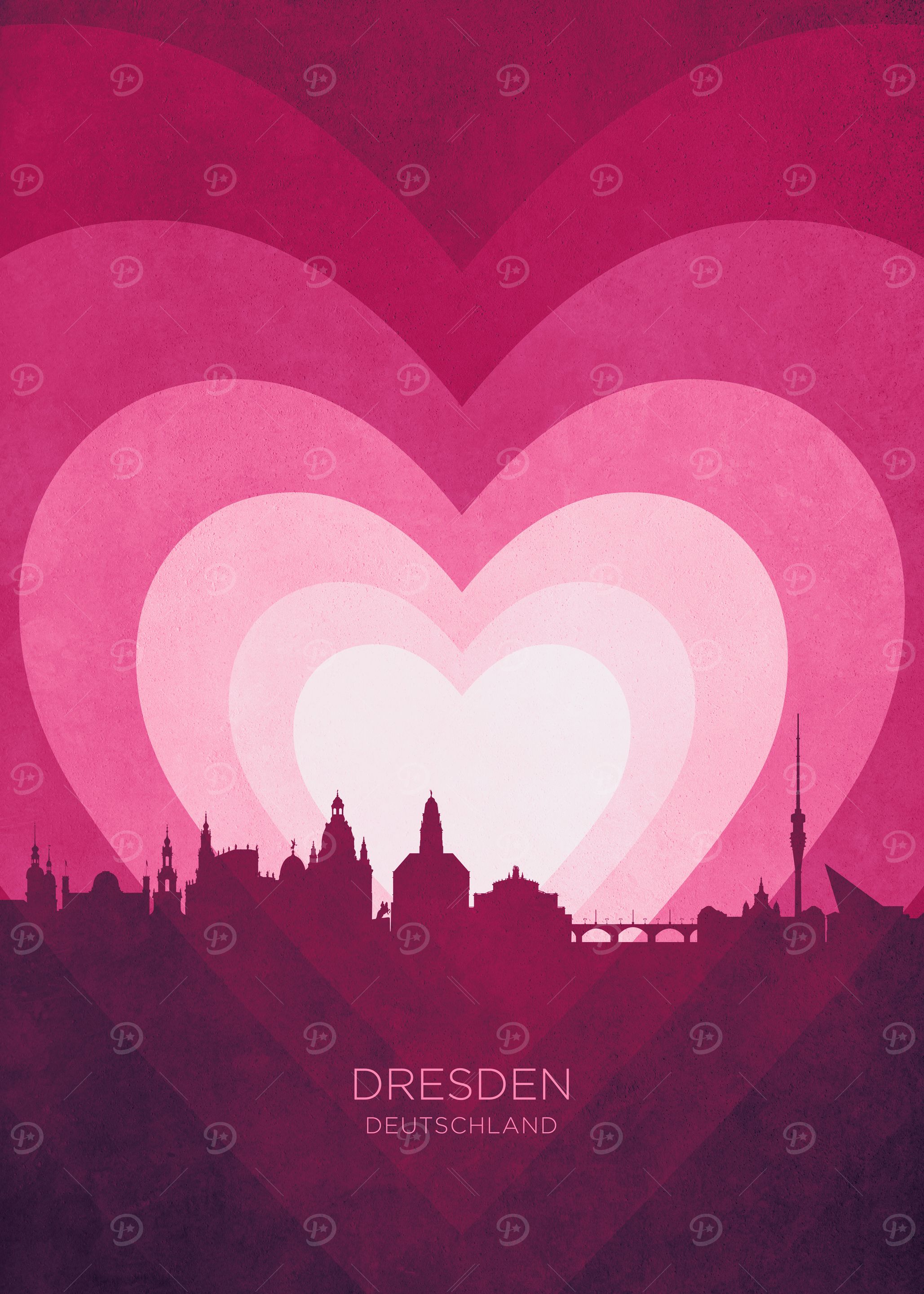 Dresden Skyline Heart