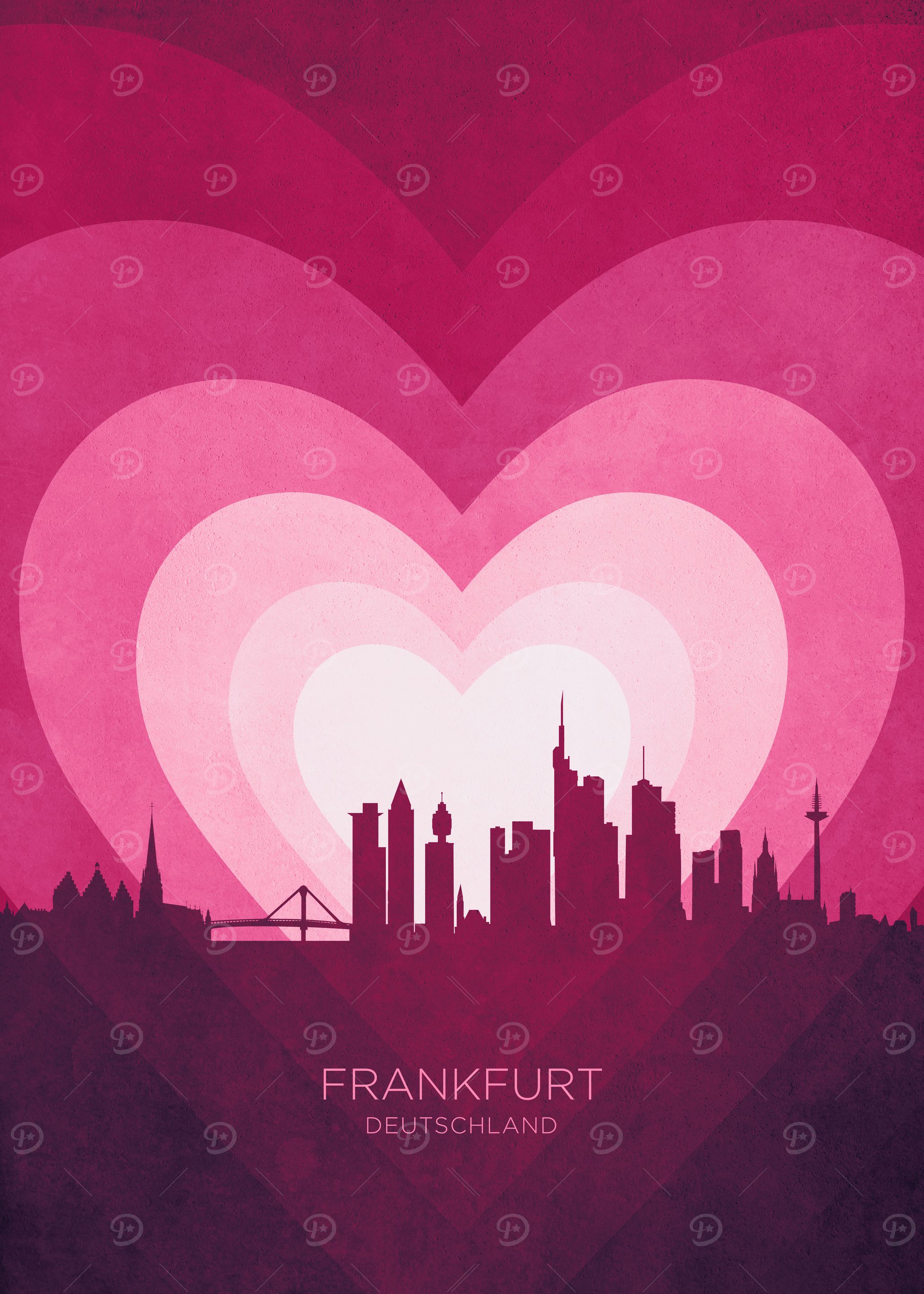 Frankfurt Skyline Heart