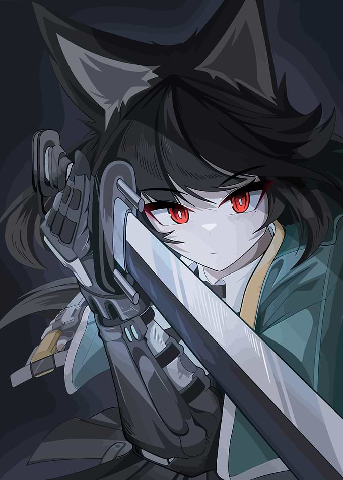 Anime Girl with Sword