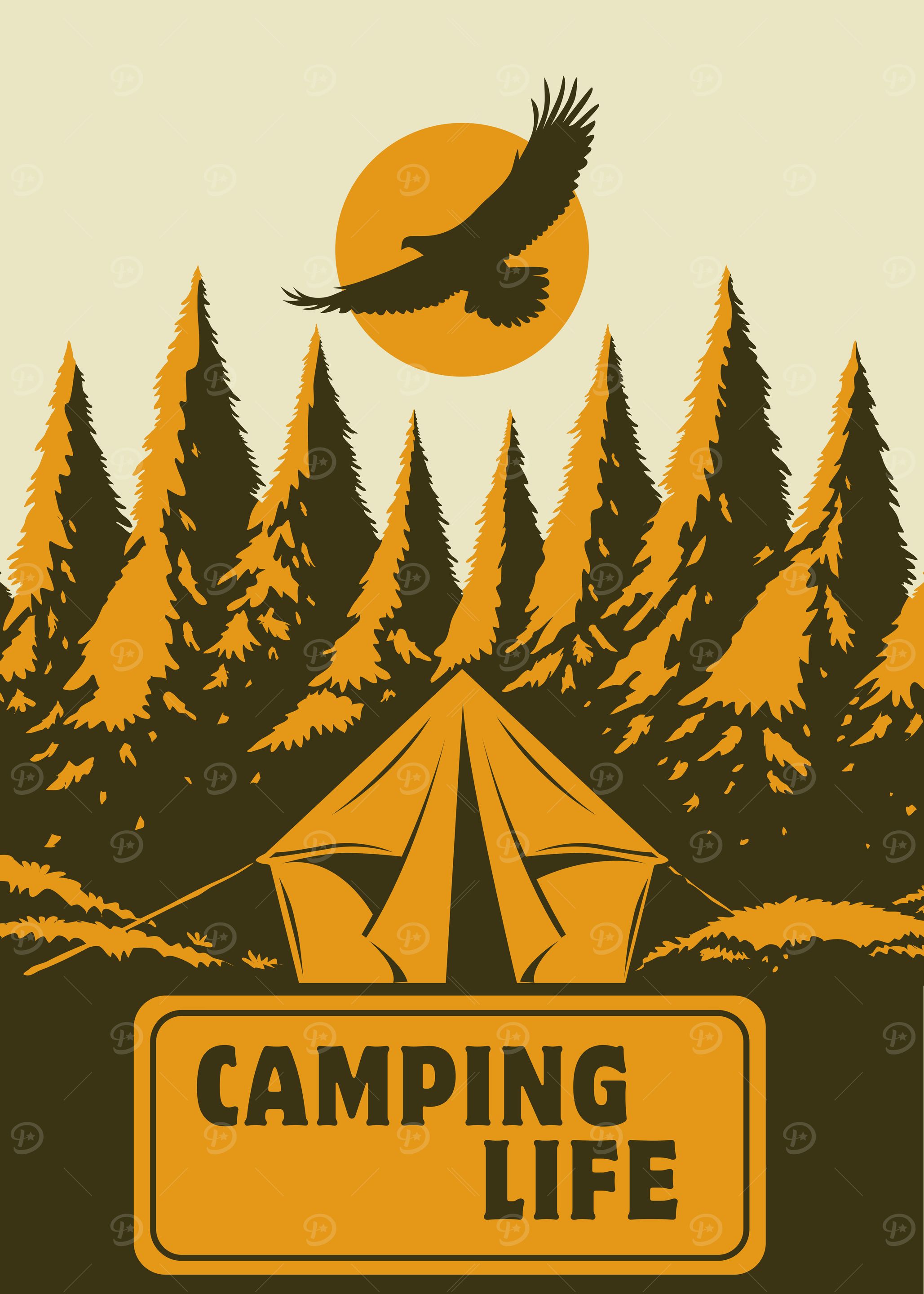Camping Life Illustration