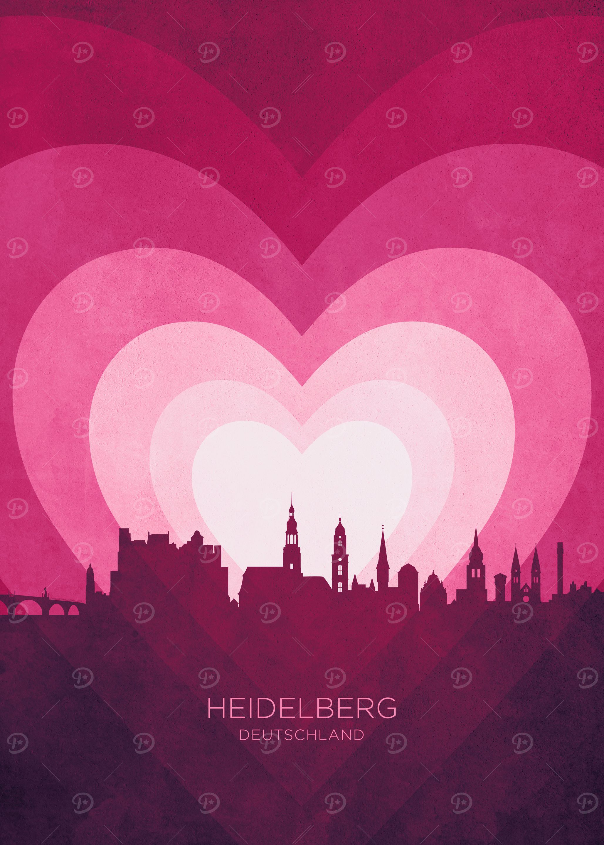 Heidelberg Skyline Heart