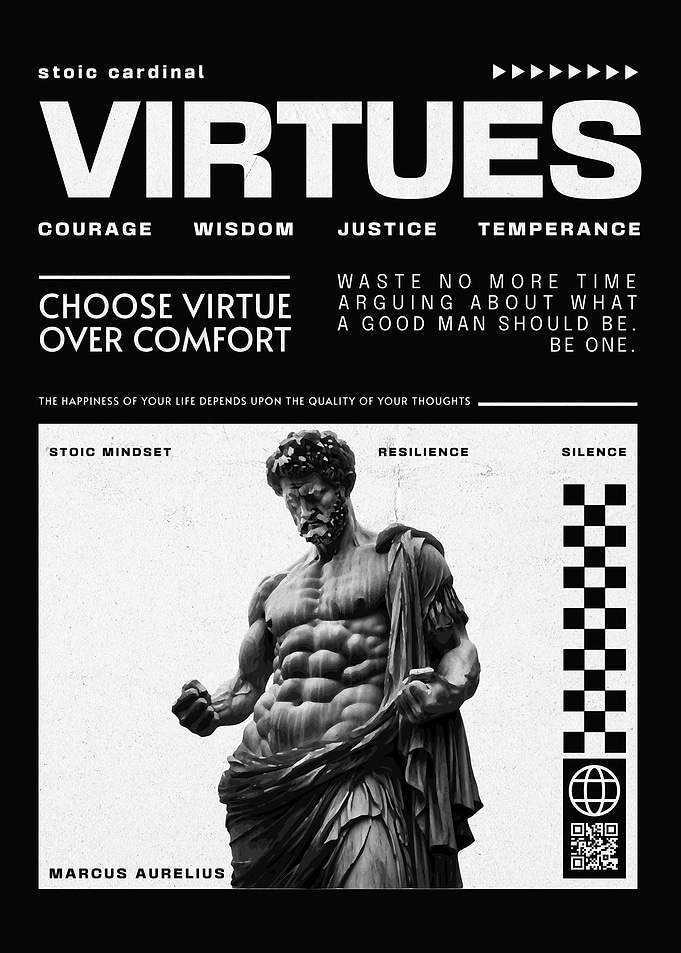 Four Stoic Virtues Poster