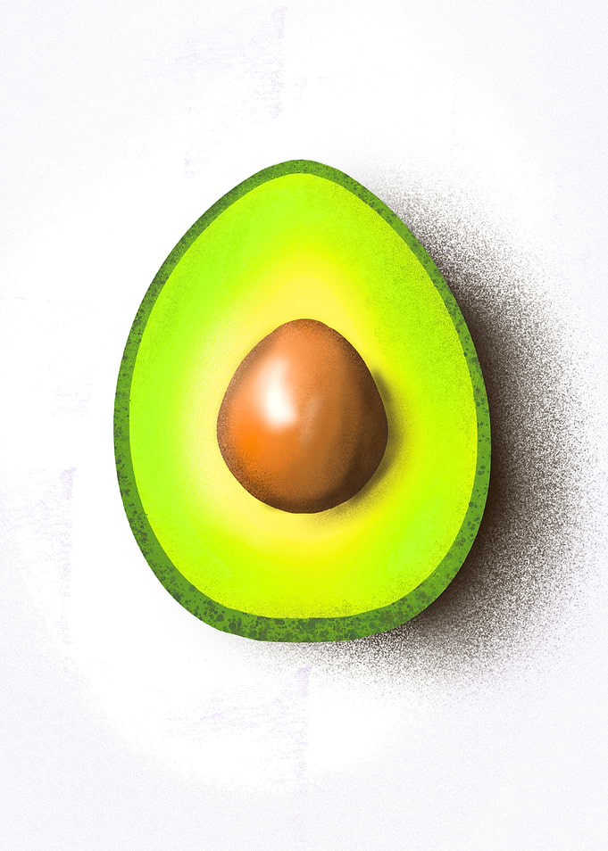 Green Avocado Half – Vibrant Abstract Art