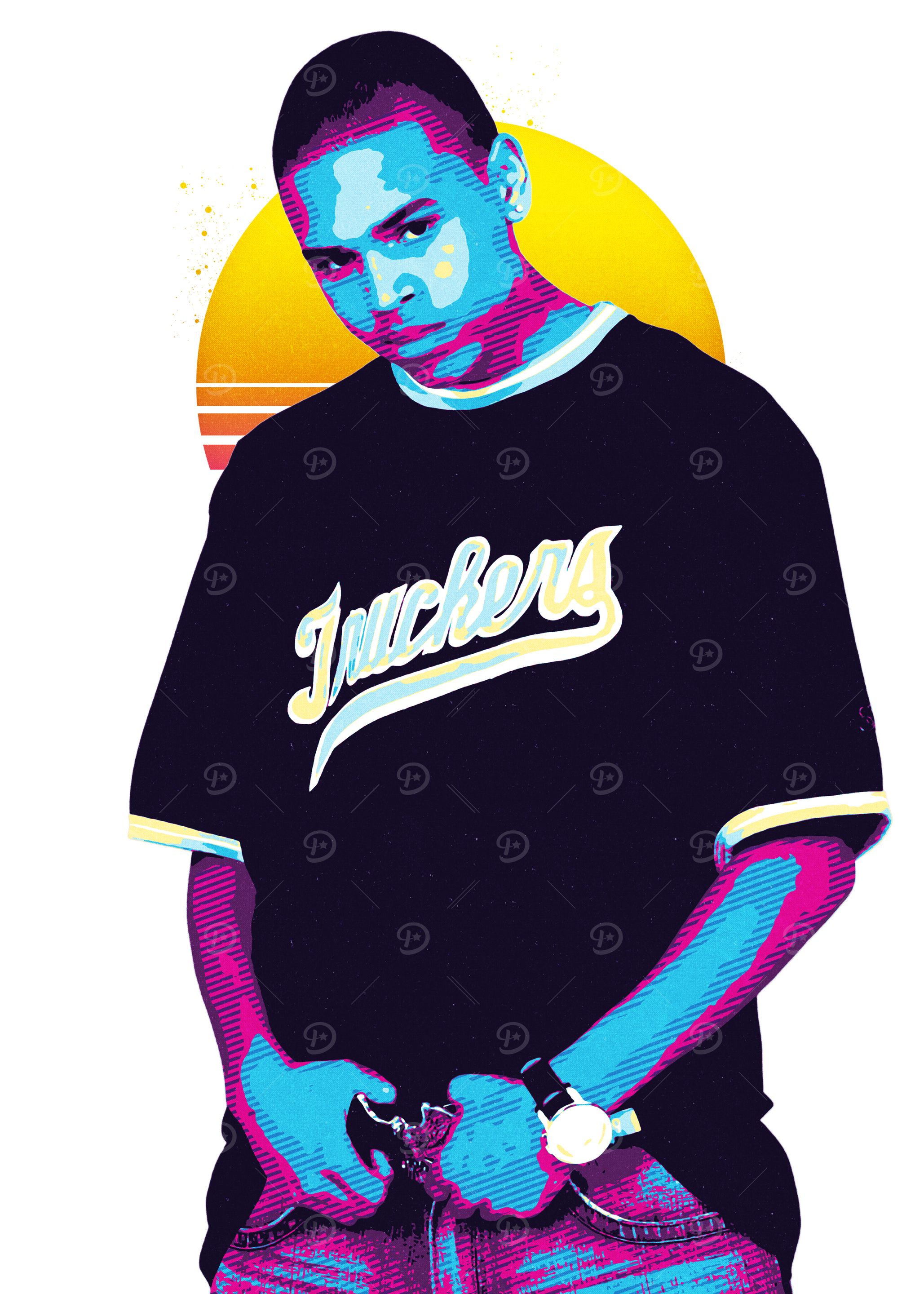 Chris Brown Retro Pop Art