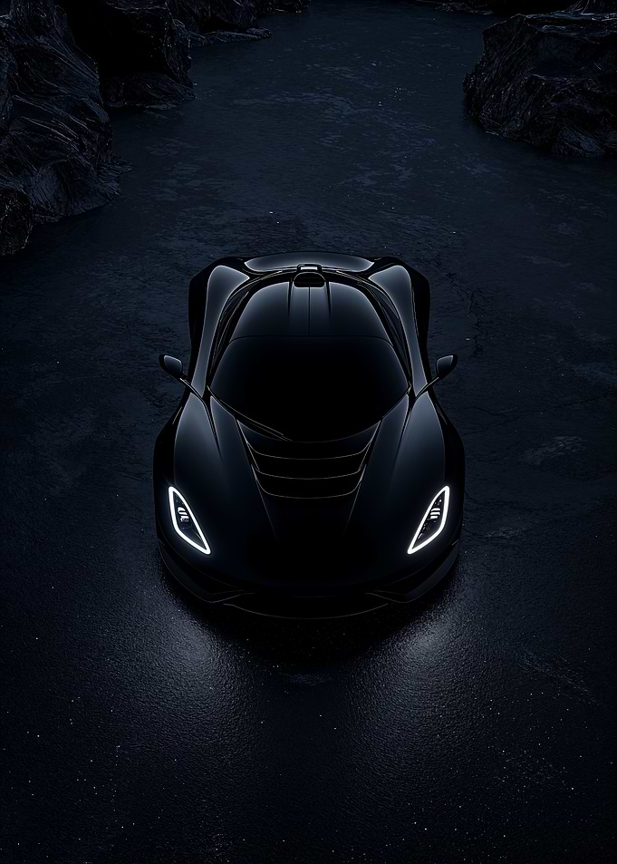 Black Sports Car Night