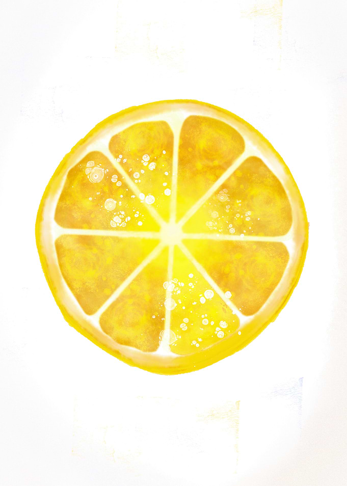 Golden Lemon Slice – Vibrant Abstract Wall Art