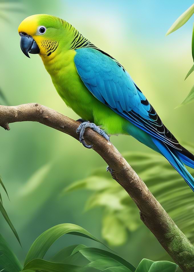 Blue and Green Parrot on Branch