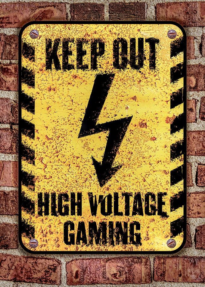 High Voltage Gaming Sign