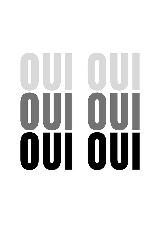 Oui Text Art