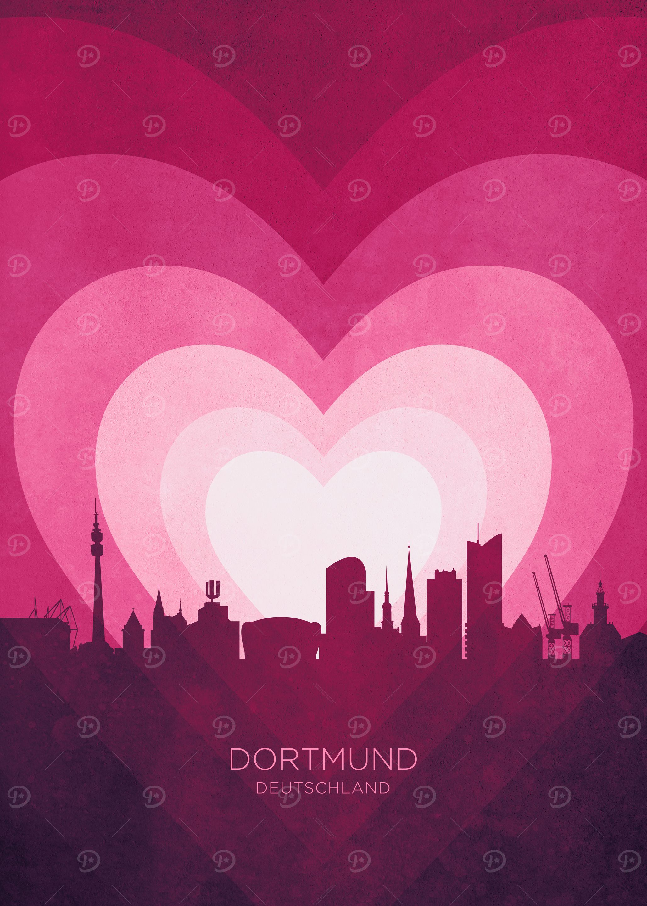 Dortmund Skyline Heart