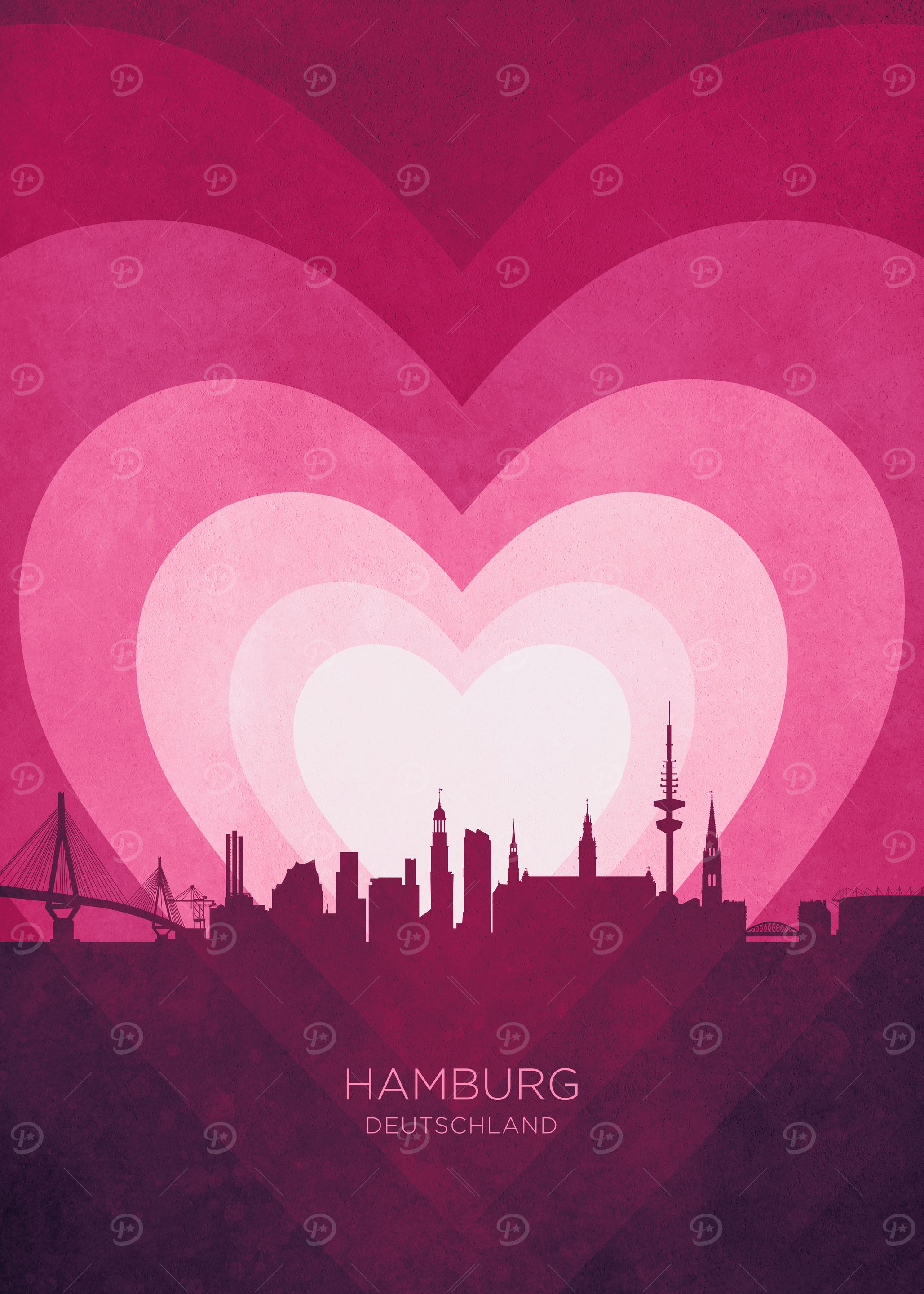 Hamburg Skyline Heart