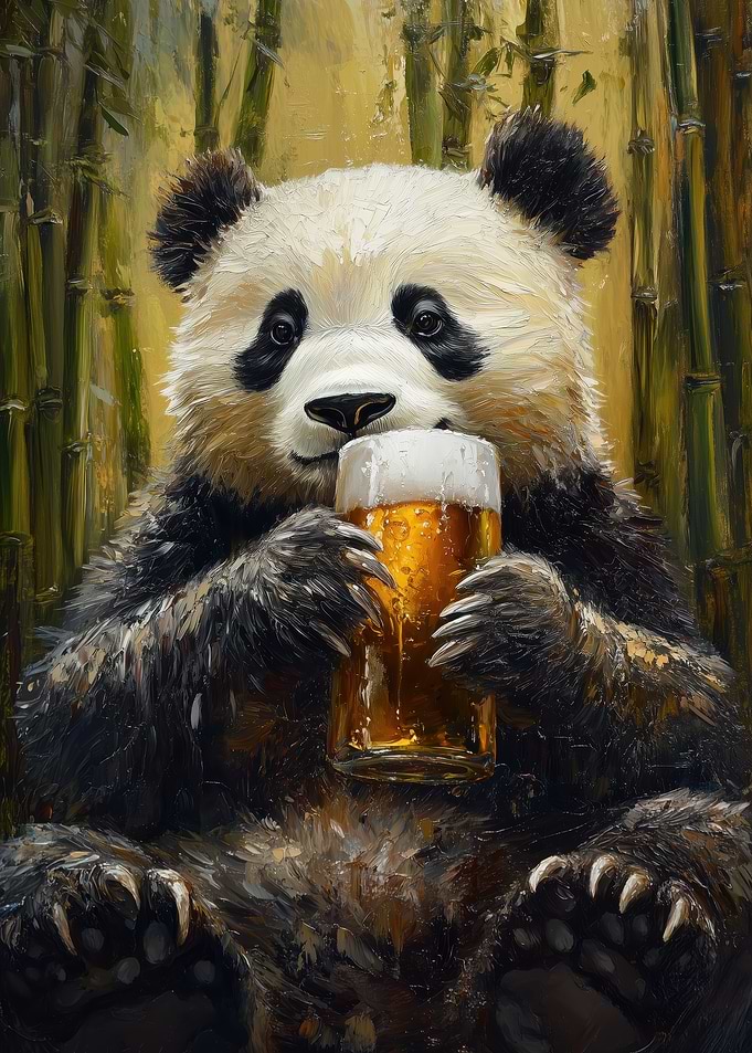 Panda with Beer