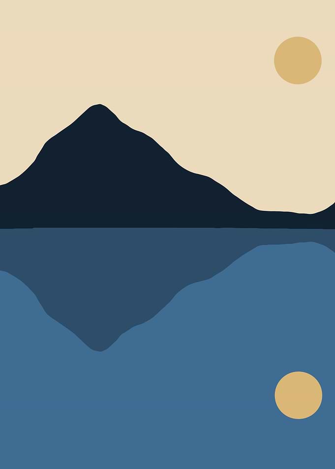 Minimalist Mountain Landscape