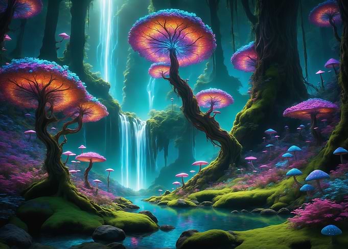 Glowing Mushroom Forest