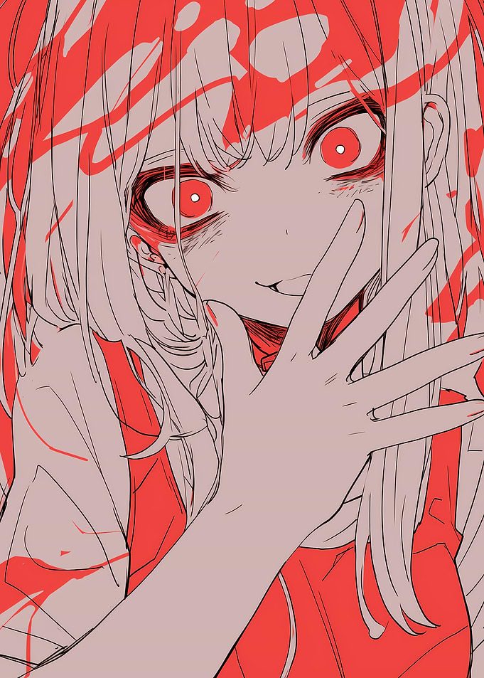 Anime Girl with Red Eyes