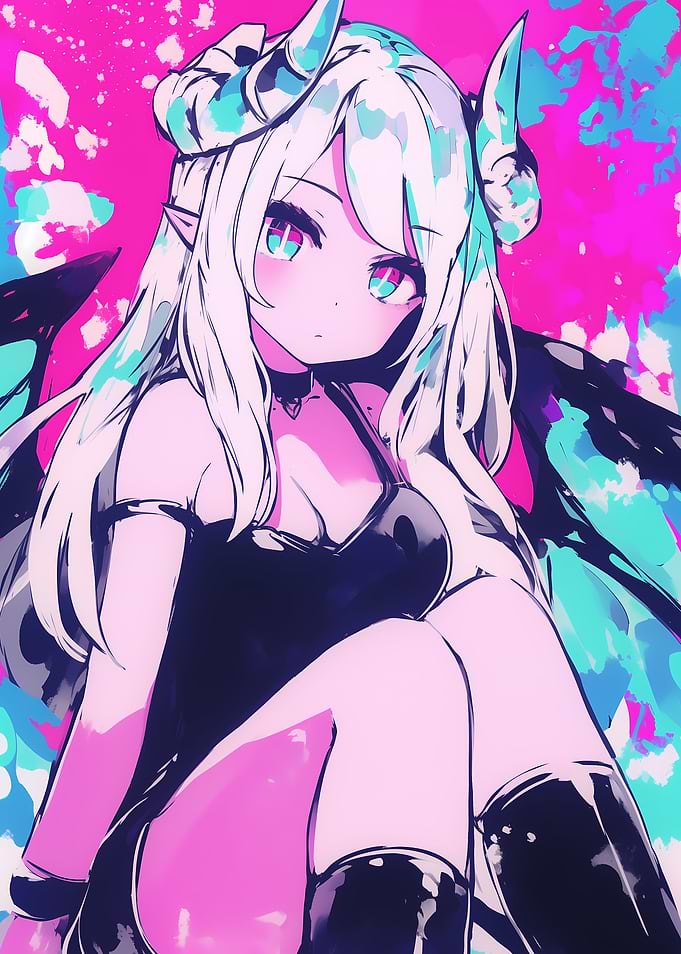 Anime Demon Girl Illustration