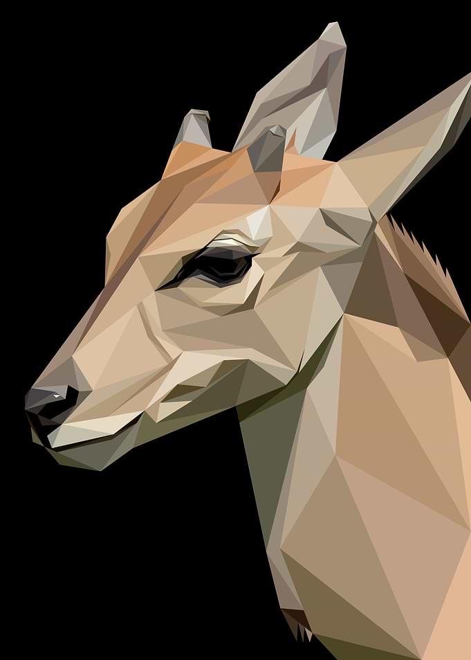 Low Poly Abstract Antelope Deer