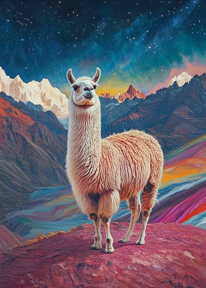 Llama in Mountain Landscape