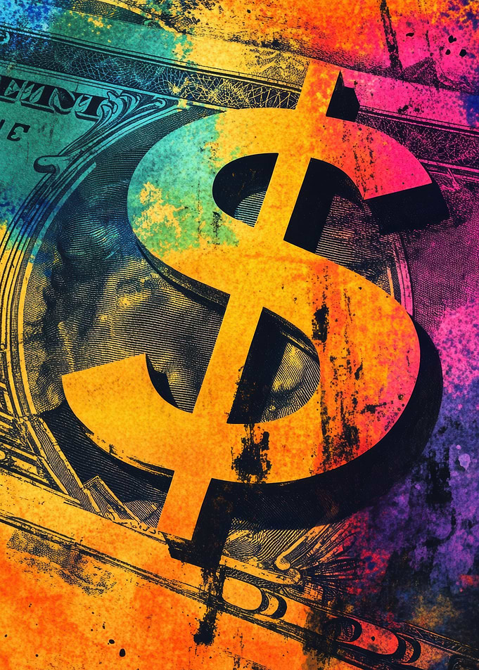 Dollar Sign Abstract Art