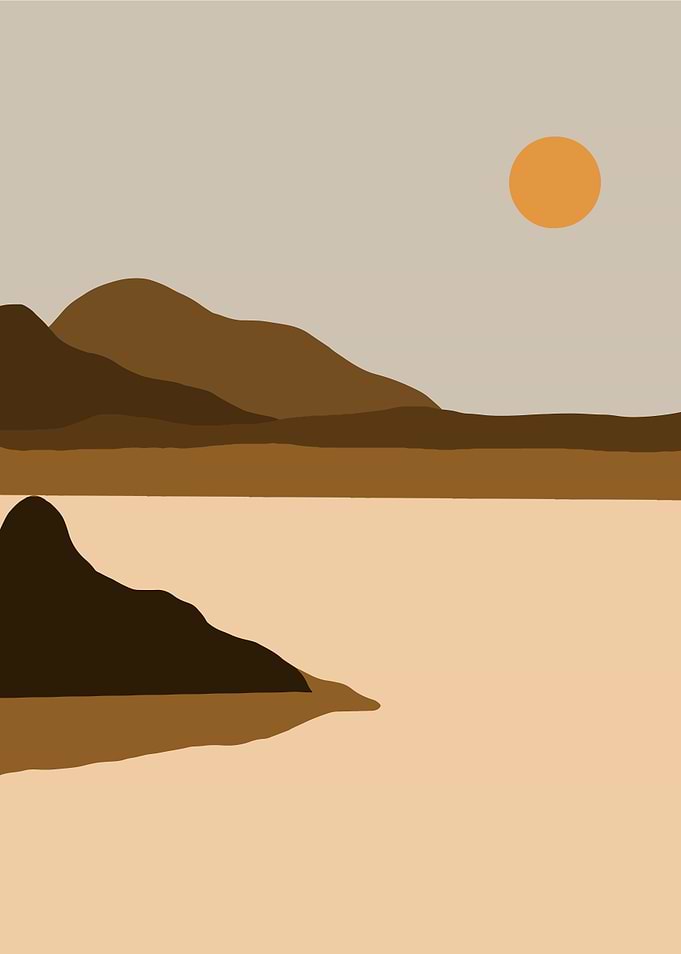 Minimalist Mountain Landscape