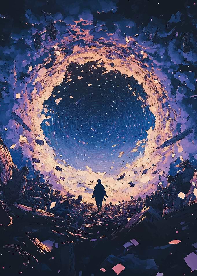Silhouette in Cosmic Vortex