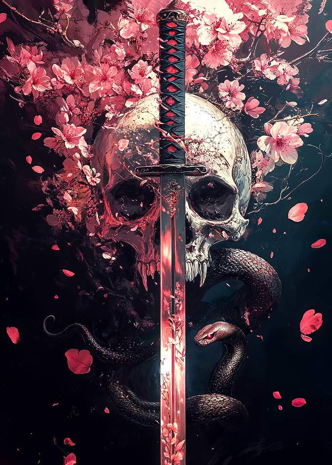 Cherry Blossom Skull