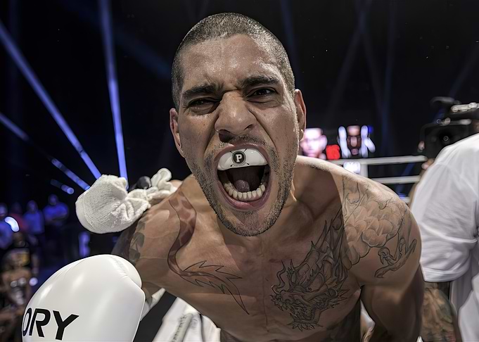 Boxer Shouting in Ring