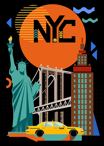 Modern NYC Skyline Geometric New York Design
