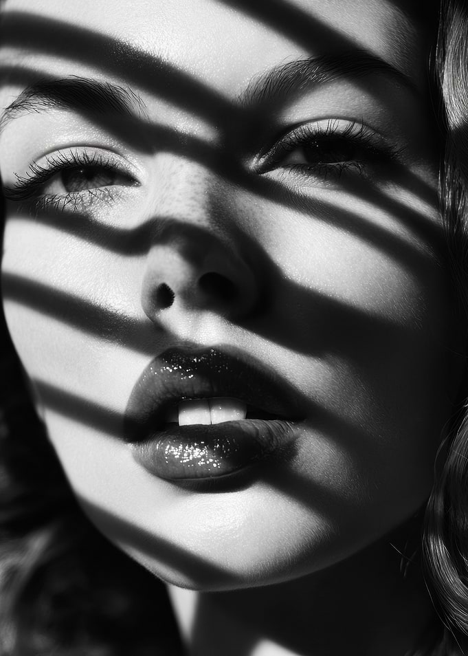 Woman's Face in Shadows