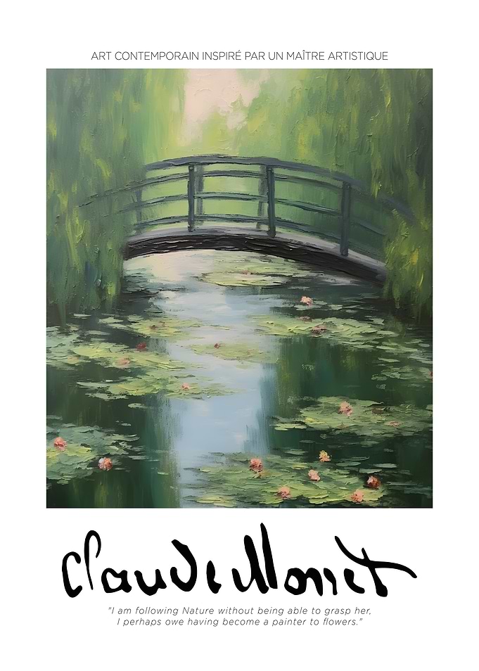 Water Lily Bridge Painting