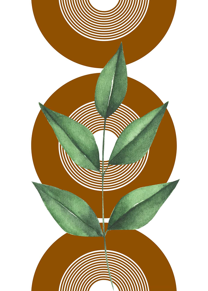 Green Leaves and Brown Circles