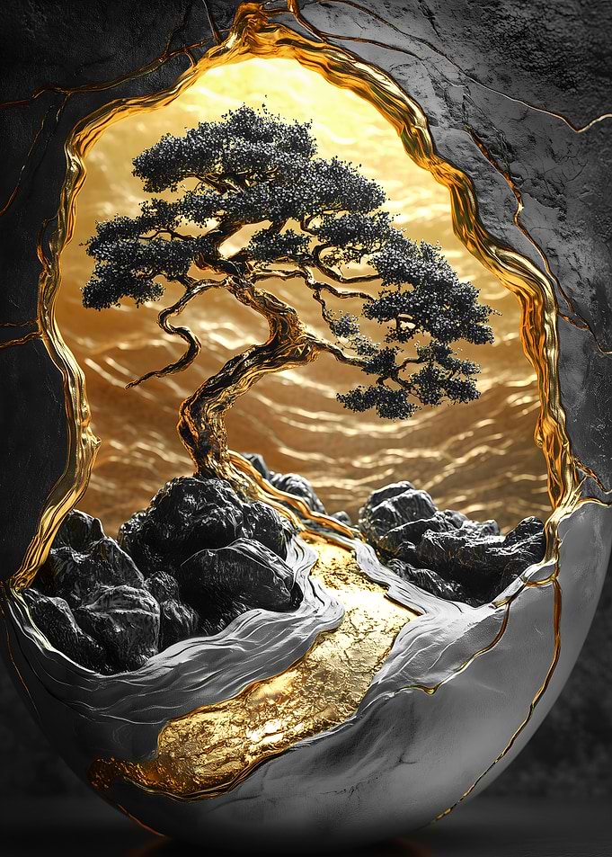 Golden Bonsai Tree