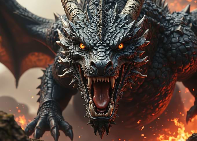 Fierce Dragon Close-Up