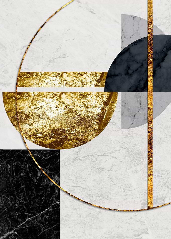 Gold e Marble Abstract Art