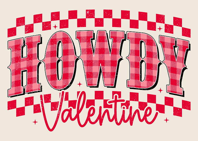 Howdy Valentine Graphic, Western Themed Valentines Day poster