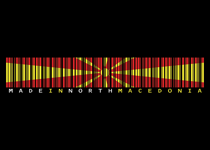 North Macedonia Barcode Flag