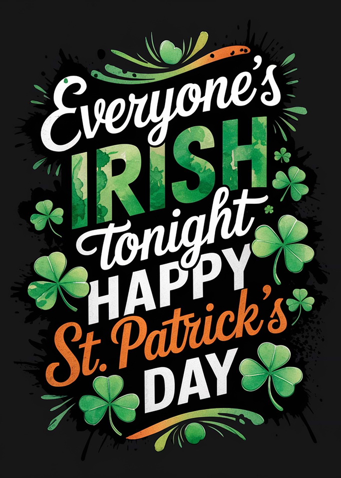 Happy St. Patrick's Day Funny Typography Wallart Poster