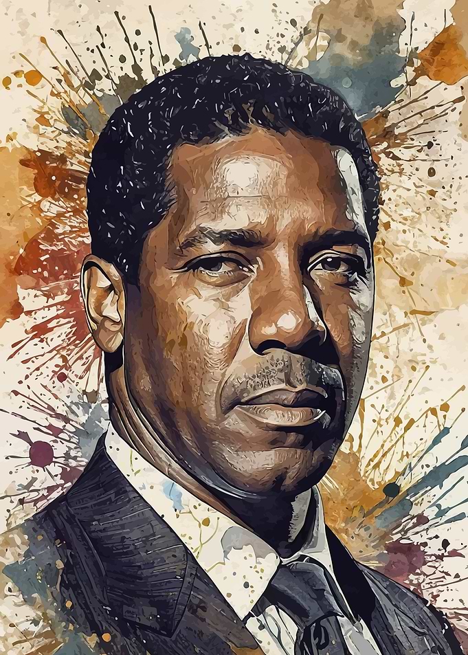 Denzel Washington Watercolor Portrait