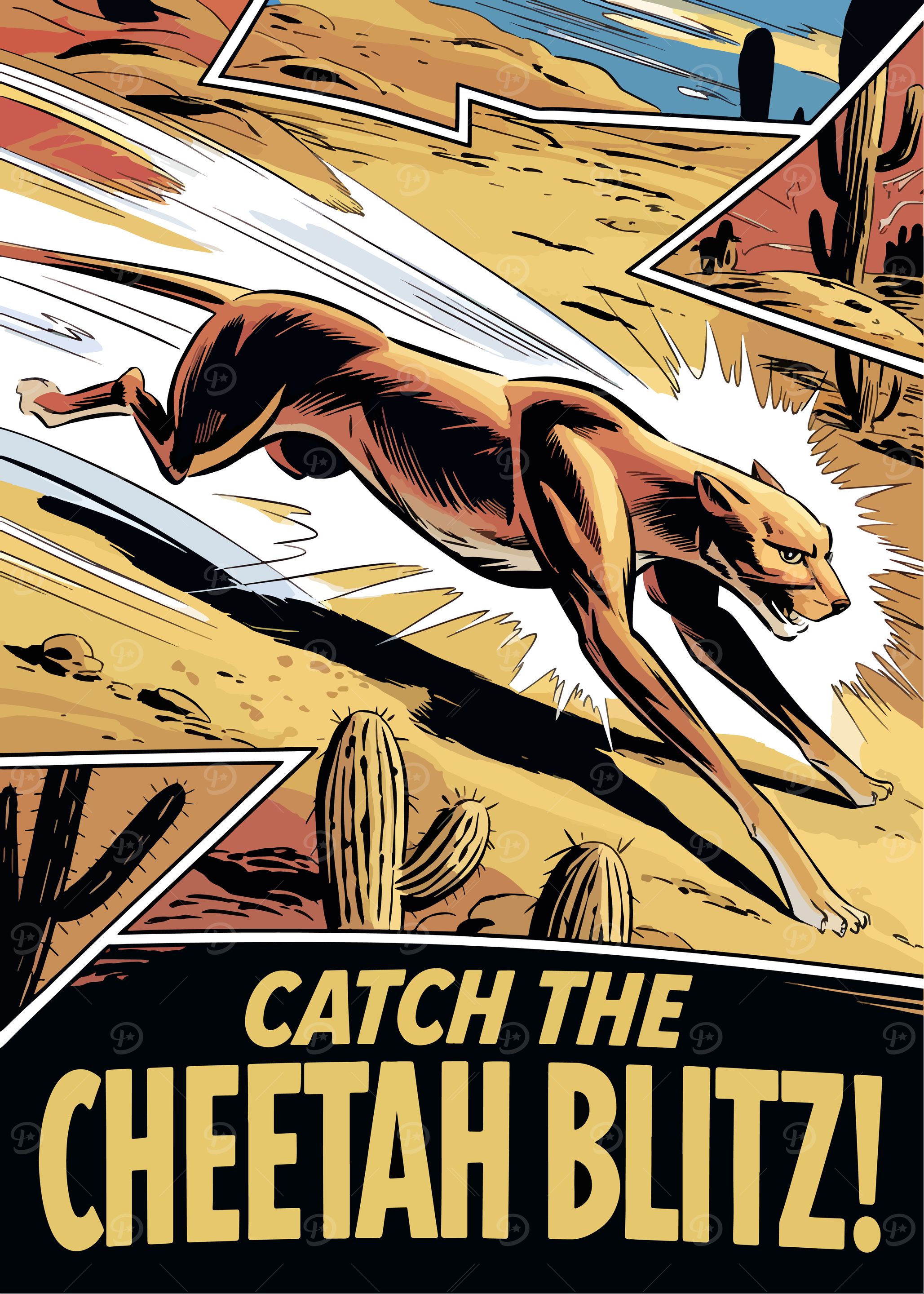 Cheetah Blitz Comic Art
