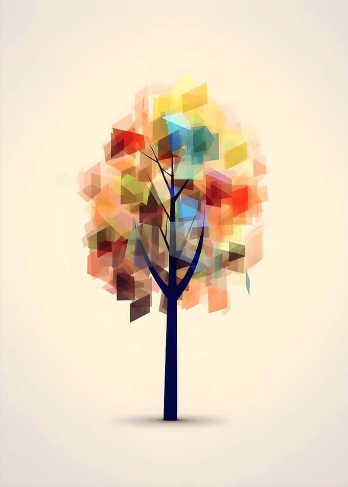 Abstract Colorful Tree Art