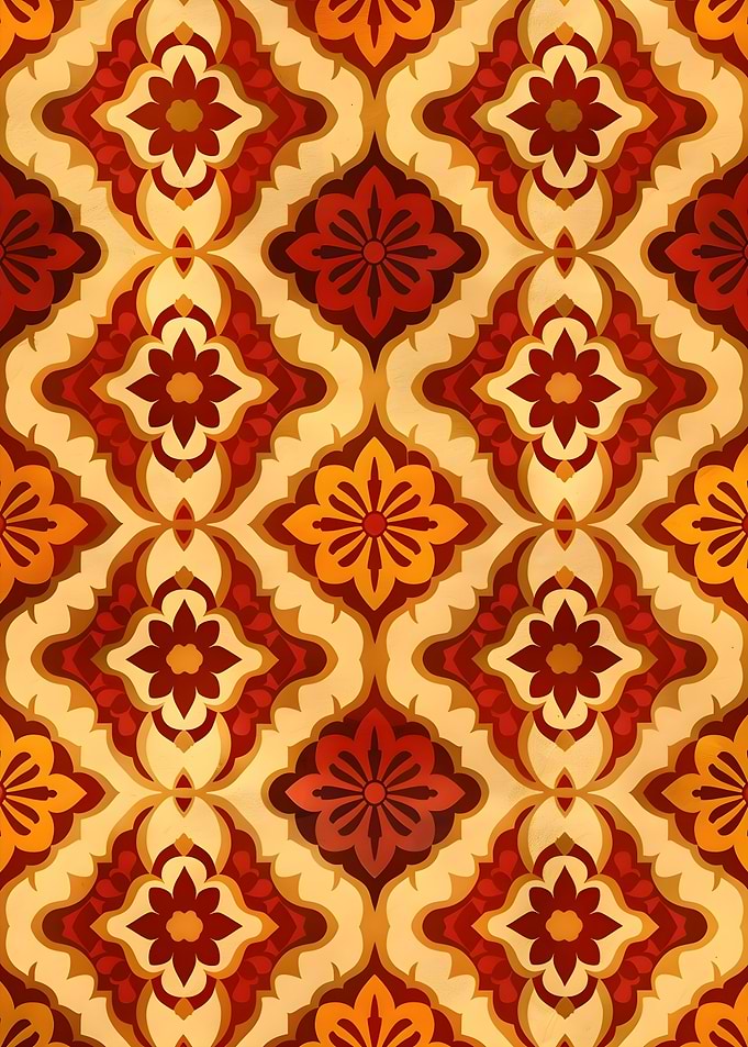 Vintage Moroccan Floral Pattern