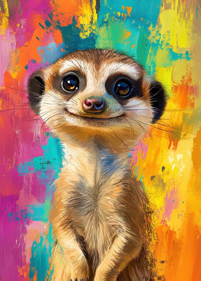 Smiling Meerkat Painting