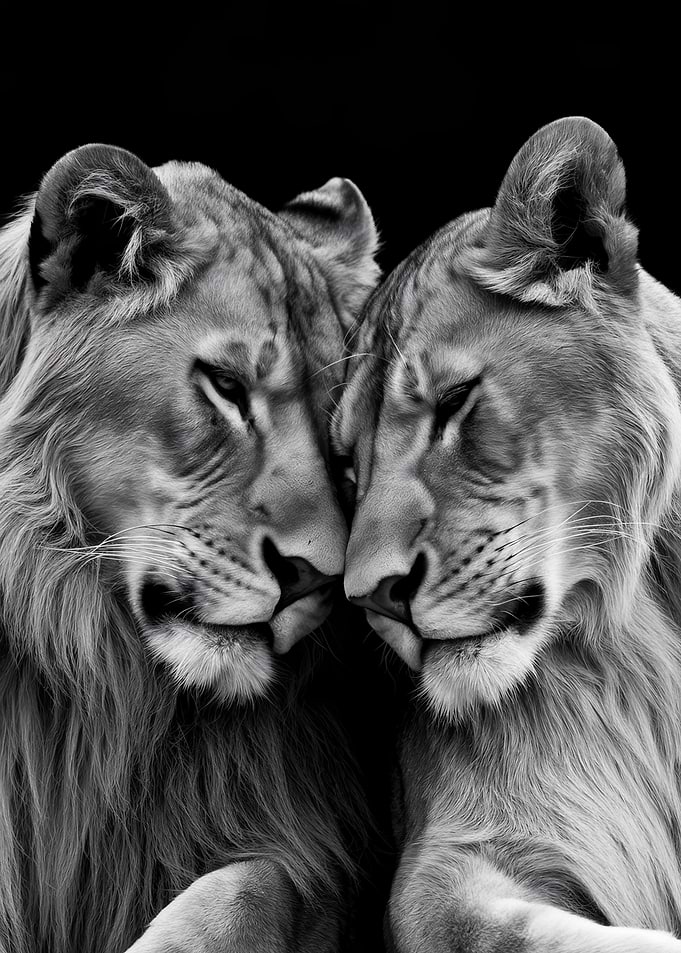 Lion Couple Close-Up
