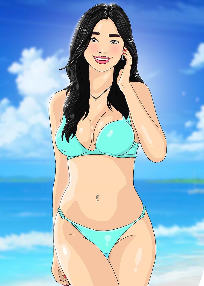 Anime Girl in Bikini