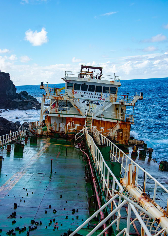 Shipwreck on the Coast of La Reunion island