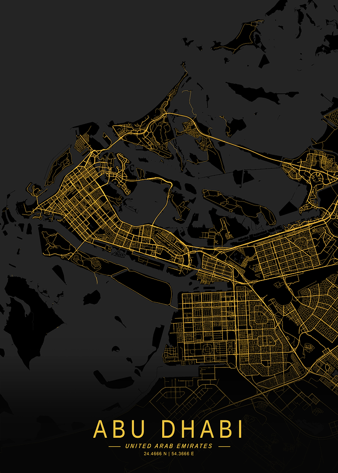 Golden Abu Dhabi City Map