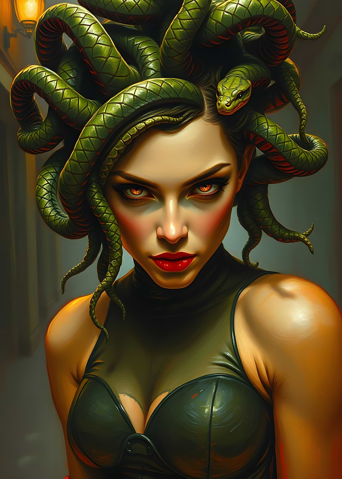 Green Medusa Portrait