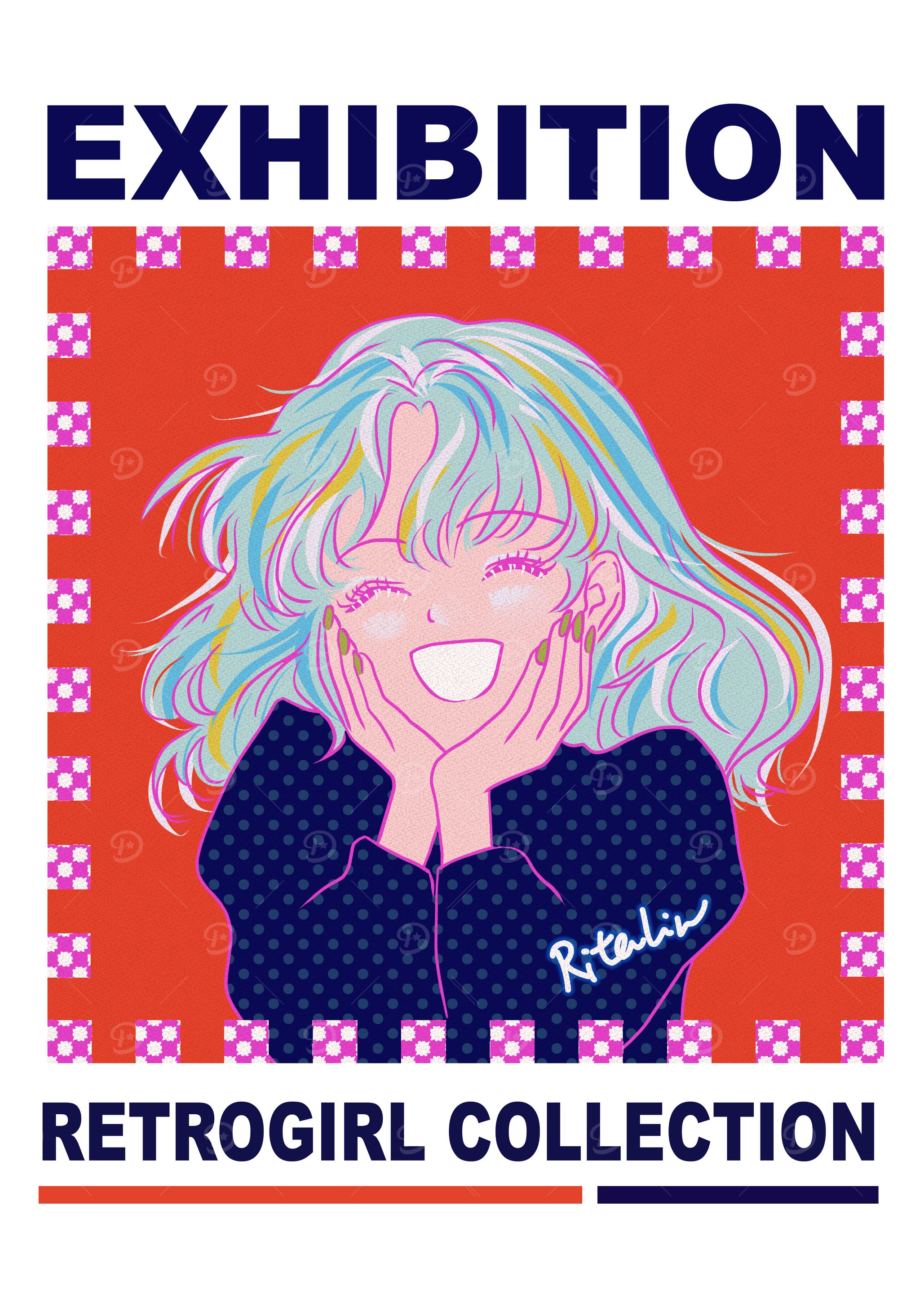 Retro Girl Exhibition Poster