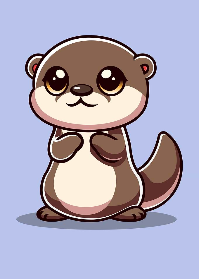 Cute Cartoon Otter Animals