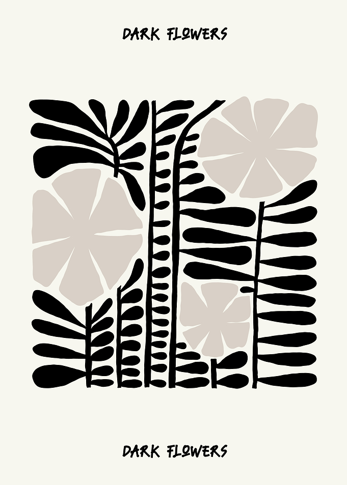 Dark Flowers Abstract Art